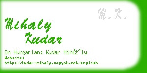 mihaly kudar business card